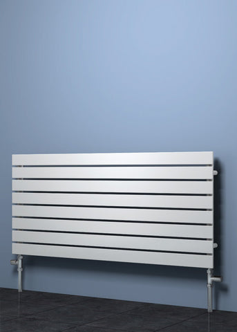 Reina Rione Horizontal Single Panel Designer Radiator in White Finish - www.ultrabathroom.com