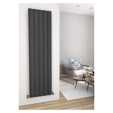 Sanica Cordoba Vertical Aluminium Radiators White / Anthracite - www.ultrabathroom.com