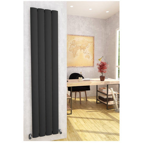 Sanica Malaga Vertical Aluminium Radiators White / Anthracite - www.ultrabathroom.com