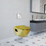 Short Projection GOLD Wall Hung Combined Bidet Toilet With Soft Close Seat - www.ultrabathroom.com