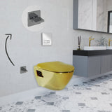 Short Projection GOLD Wall Hung Combined Bidet Toilet With Soft Close Seat - www.ultrabathroom.com