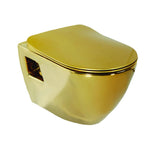 Short Projection GOLD Wall Hung Combined Bidet Toilet With Soft Close Seat - www.ultrabathroom.com