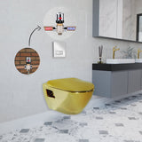 Short Projection GOLD Wall Hung Combined Bidet Toilet With Soft Close Seat - www.ultrabathroom.com