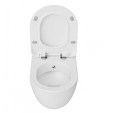 Franco Pearl Matt White Wall Hung Combined Bidet Toilet With Soft Close Seat