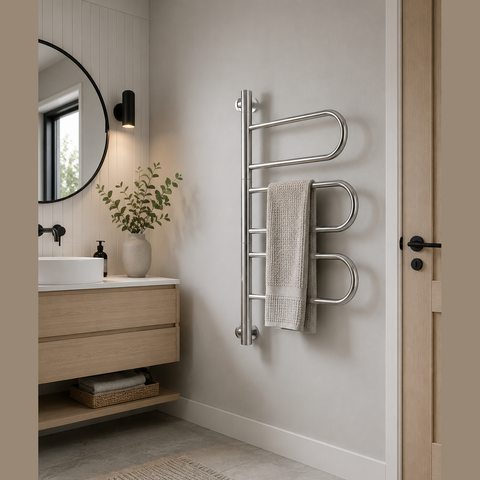 Reina Orne Dry Electric Heated Towel Rail - Polished