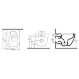 Rocco Vortex wall hung combined bidet toilet with soft close seat - image 3