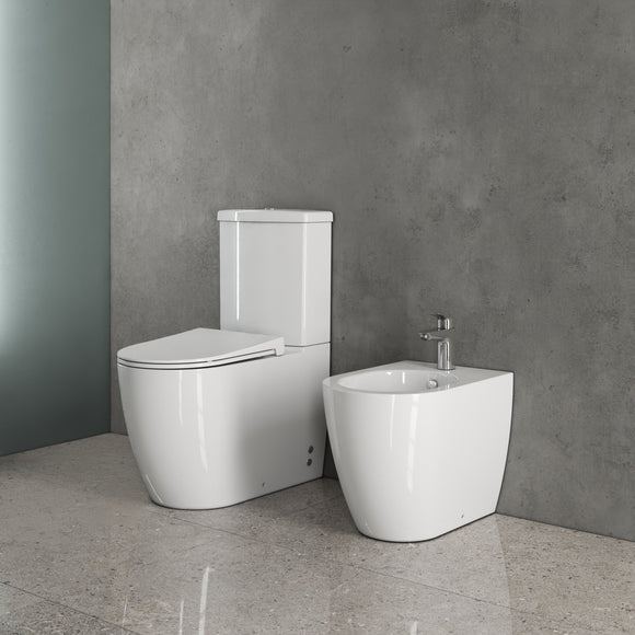 Salvo Rimless Closed Couple Combined Bidet Toilet with Soft Close Seat - www.ultrabathroom.com