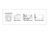 Alves Rimless Integrated Hot and Cold Wall Hung Combined Bidet Toilet With Soft Close Seat - www.ultrabathroom.com