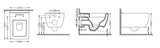 Alves Rimless Wall Hung Combined Bidet Toilet With Soft Close Seat - www.ultrabathroom.com
