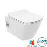 Elegance Integrated Rimless Hot and Cold Wall Hung Combined Bidet Toilet With Soft Close Seat - www.ultrabathroom.com