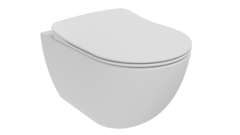 Franco Pearl Matt White Wall Hung Combined Bidet Toilet With Soft Close Seat - www.ultrabathroom.com