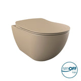 Franco Rimless Cappuccino Wall Hung Combined Bidet Toilet With Soft Close Seat - www.ultrabathroom.com
