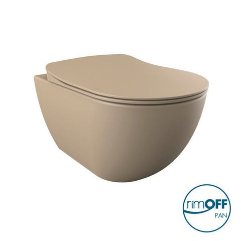 Franco Rimless Cappuccino Wall Hung Combined Bidet Toilet With Soft Close Seat - www.ultrabathroom.com