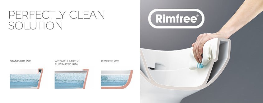 Franco Rimless Cool Grey Wall Hung Combined Bidet Toilet With Soft Close Seat - www.ultrabathroom.com