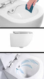 Franco Rimless Cool Grey Wall Hung Combined Bidet Toilet With Soft Close Seat - www.ultrabathroom.com