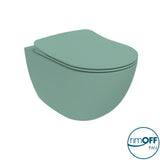 Franco Rimless Nile Green Wall Hung Combined Bidet Toilet With Soft Close Seat - www.ultrabathroom.com