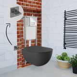 Franco Rimless Pearl Matt White Wall Hung Combined Bidet Toilet With Soft Close Seat