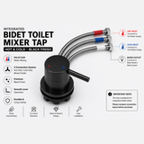 Integrated Bidet Toilet Mixer Tap – Hot & Cold – Black Finish - www.ultrabathroom.com