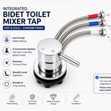 Integrated Bidet Toilet Mixer Tap – Hot & Cold – Chrome Finish - www.ultrabathroom.com