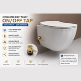 Integrated Bidet Toilet On/Off Tap – Cold Only – Gold Finish - www.ultrabathroom.com