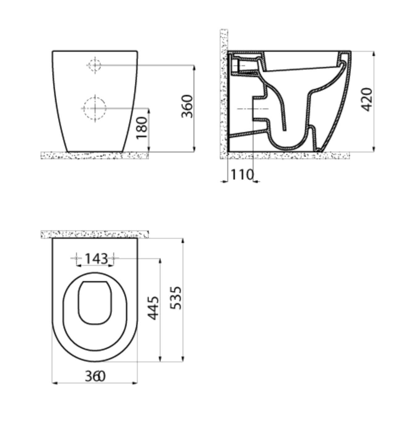 Modern Comfort Height Back to Wall Combined Bidet Toilet with Soft Close Lid - www.ultrabathroom.com