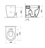 Modern Comfort Height Back to Wall Combined Bidet Toilet with Soft Close Lid - www.ultrabathroom.com