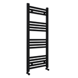 Pozo 400x1000 Flat Mat Black Finish Heated Towel Rail - www.ultrabathroom.com