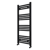 Pozo 400x1000 Flat Mat Black Finish Heated Towel Rail - www.ultrabathroom.com