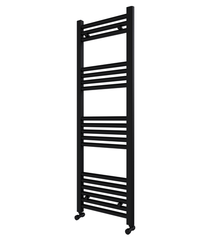 Pozo 400x1200 Flat Mat Black Finish Heated Towel Rail - www.ultrabathroom.com