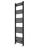 Pozo 400x1600 Flat Mat Black Finish Heated Towel Rail - www.ultrabathroom.com