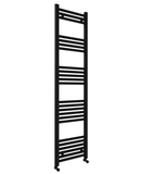 Pozo 400x1600 Flat Mat Black Finish Heated Towel Rail - www.ultrabathroom.com