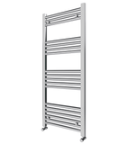 Pozo 500x1200 Flat Chrome Finish Heated Towel Rail - www.ultrabathroom.com