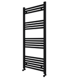Pozo 500x1200 Flat Mat Black Finish Heated Towel Rail - www.ultrabathroom.com
