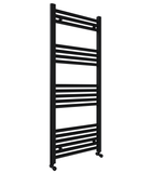 Pozo 500x1200 Flat Mat Black Finish Heated Towel Rail - www.ultrabathroom.com