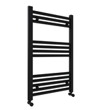 Pozo 500x800 Flat Mat Black Finish Heated Towel Rail - www.ultrabathroom.com
