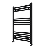 Pozo 500x800 Flat Mat Black Finish Heated Towel Rail - www.ultrabathroom.com