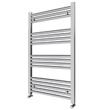 Pozo 600x1000 Flat Chrome Finish Heated Towel Rail - www.ultrabathroom.com