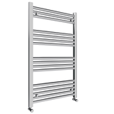 Pozo 600x1000 Flat Chrome Finish Heated Towel Rail - www.ultrabathroom.com
