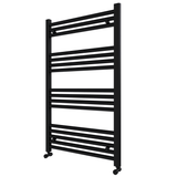 Pozo 600x1000 Flat Mat Black Finish Heated Towel Rail - www.ultrabathroom.com