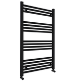 Pozo 600x1000 Flat Mat Black Finish Heated Towel Rail - www.ultrabathroom.com