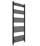 Pozo 600x1600 Flat Mat Black Finish Heated Towel Rail - www.ultrabathroom.com