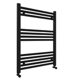 Pozo 600x800 Flat Mat Black Finish Heated Towel Rail - www.ultrabathroom.com