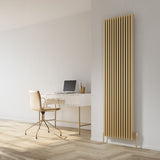 Reina Albano Vertical Aluminium Designer Radiator - Brass Effect - www.ultrabathroom.com