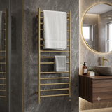 Reina Arnage Dry Electric Heated Towel Rail - Brushed Brass