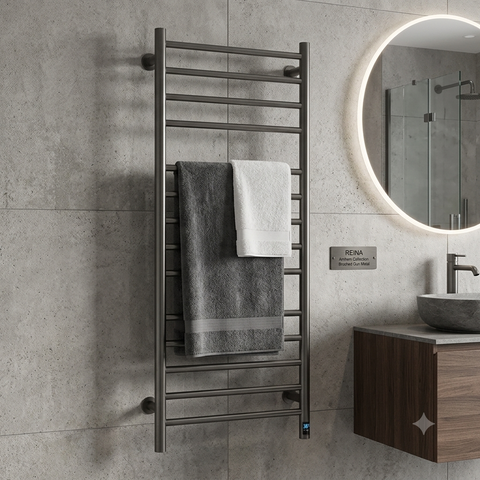 Reina Arnage Dry Electric Heated Towel Rail - Gun Metal