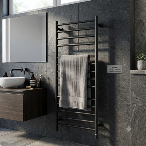 Reina Arnage Dry Electric Heated Towel Rail - Matt Black