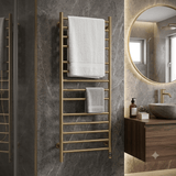 Reina Arnage Dry Electric Heated Towel Rail - Brushed Brass - www.ultrabathroom.com