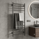 Reina Arnage Dry Electric Heated Towel Rail - Gun Metal - www.ultrabathroom.com