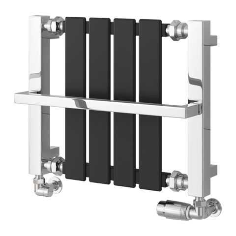 Reina Ashen Designer Towel Rail - Black - www.ultrabathroom.com