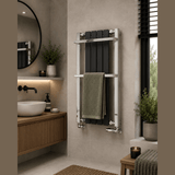 Reina Ashen Designer Towel Rail - Black - www.ultrabathroom.com